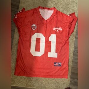 Red Sports Jersey with Number 10